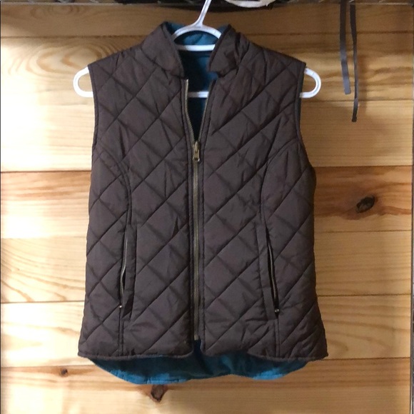 Reversible teal and brown vest - Picture 1 of 3